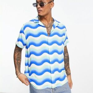 ASOS wave print button up
